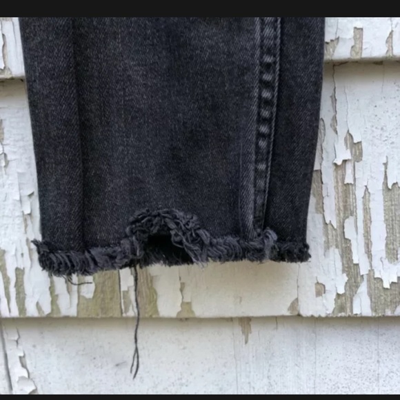 TOPSHOP BOUTIQUE DISTRESSED MOM JEANS PANTS BLACK - Picture 7 of 10